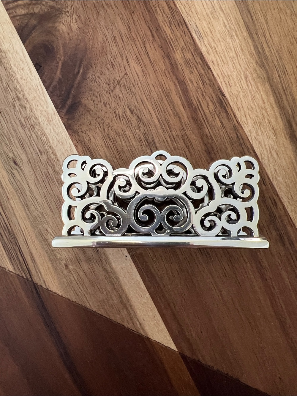 Silver Filigree business card holder from Brighton